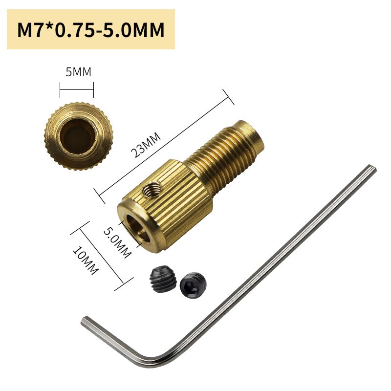 Drill Chuck Adapter Mini Keyless Drill Chuck Bit Self-Tighten Electric Drill Bits Collet Fixture Tools Quick Change Converter: M7 0.75-5mm