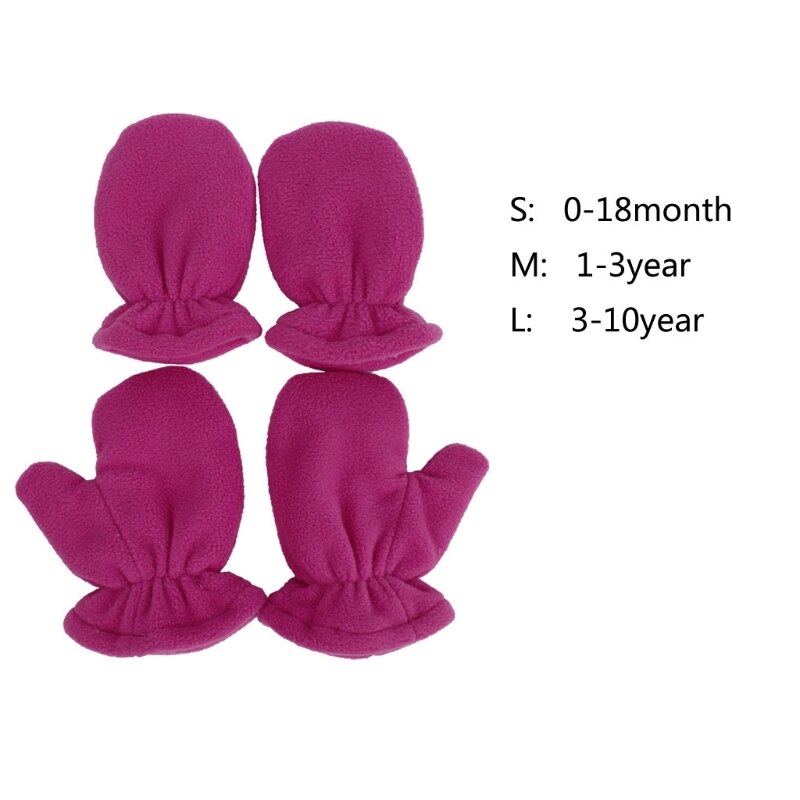 Baby Gloves Winter Warm Plus Velvet Mittens Children Kids Lined Fleece Gloves