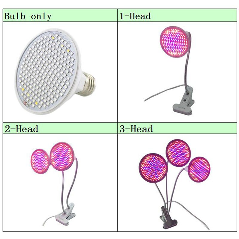 Led planten kweeklamp kweektent volledig spectrum bloem 200 uv ir kamer  e27 lamp clip lamp dubbel voor indoor kweekkast hydro