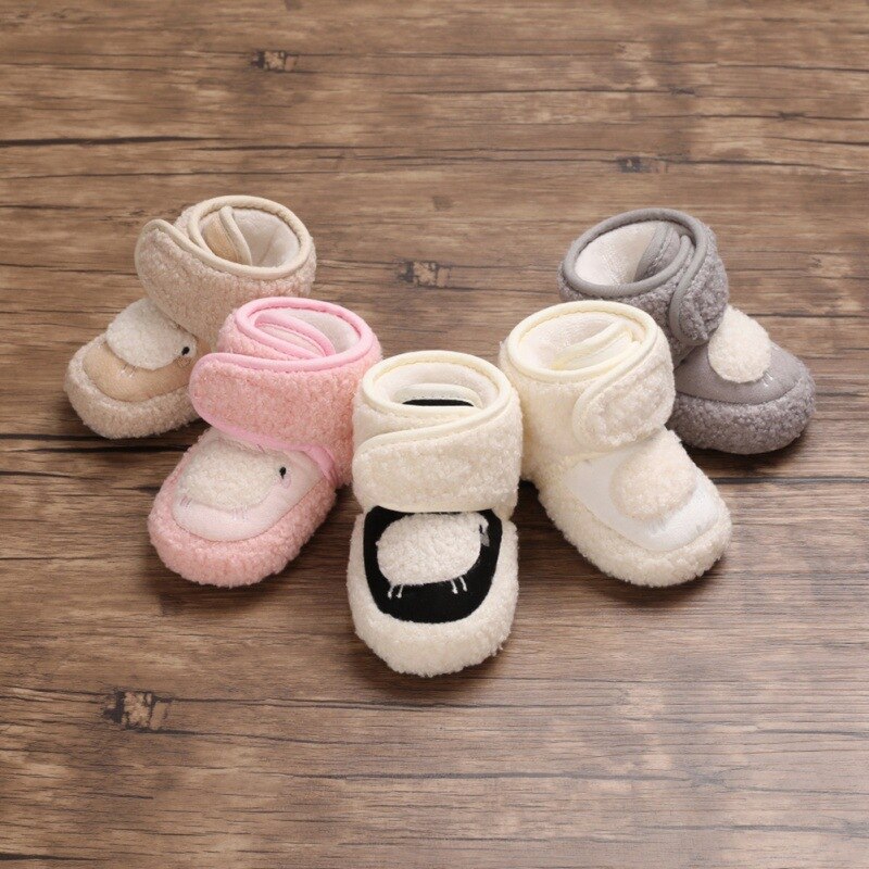 Newborn Baby Boots Winter First Walkers Velvet Baby Girls Shoes Super Cute Snow Warm Prewalkers Soft Sole No-slip Booties Booty