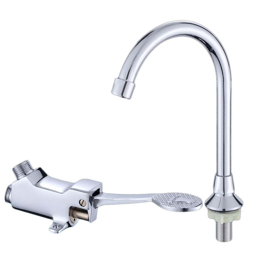 schalten Kontrolle Durch Boden Fuß Pedal Ventil Kupfer Schlecht Becken Wasserhahn Einzigen Kaltem Leitungs Krankenhaus Hotel Pedal Wasser Wasserhahn