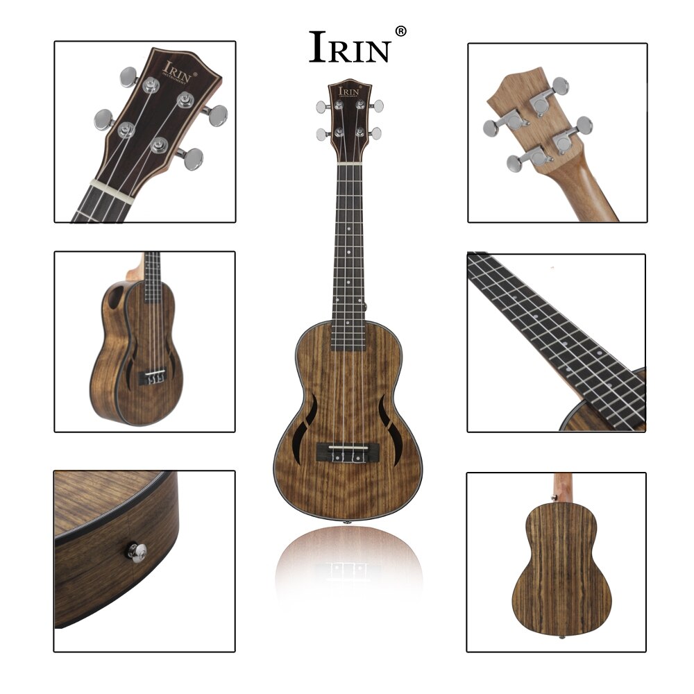 IRIN-Ukelele Hawaiano de 26 pulgadas, 4 cuerdas, cuerpo de nogal, cuerda de nailon, perilla de Metal, Ukelele para niños, estudiante principiante