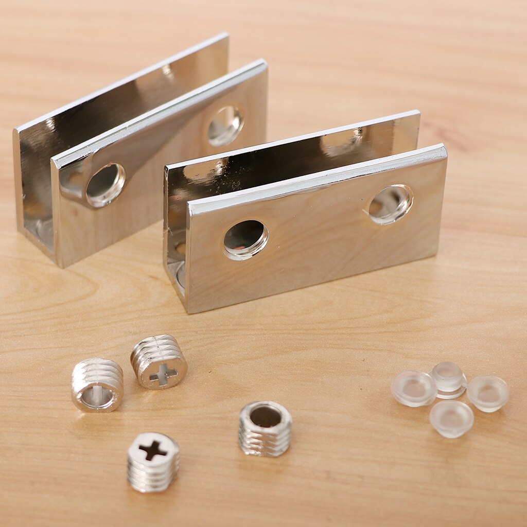 2 Pack Thick Zinc-alloy Adjustable Glass Holder Bracket Clip Clamps