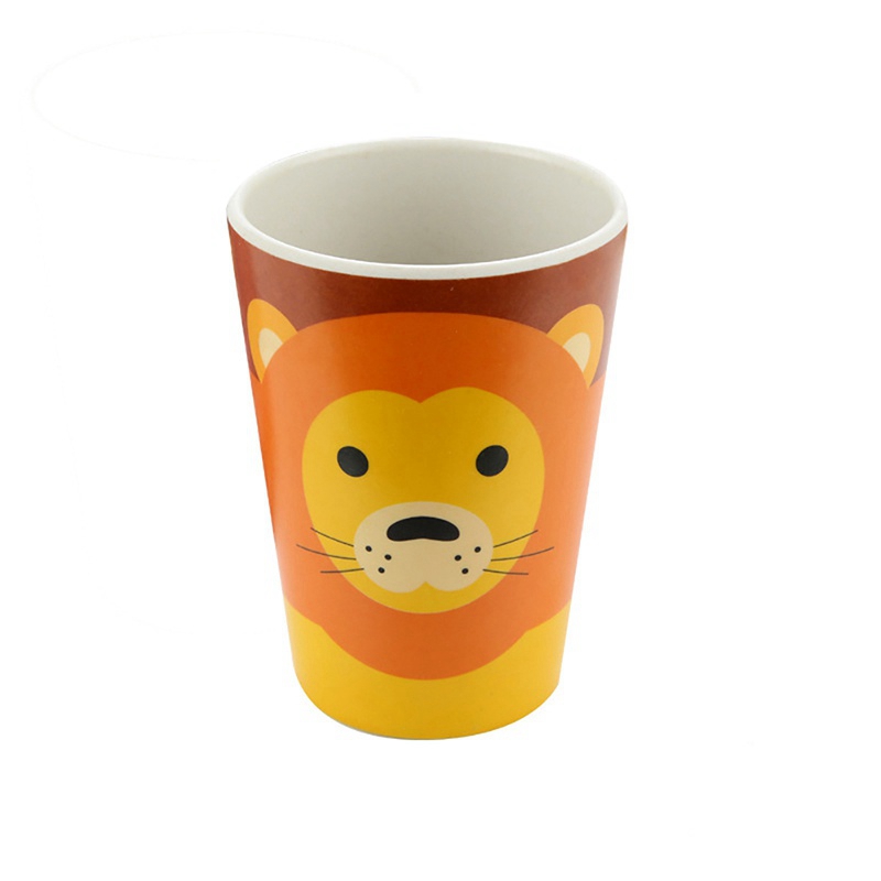 Taza de agua para niños, tazas de fibra de bambú para protección del medio ambiente para bebés, taza antideslizante con estampado de dibujos animados: 8