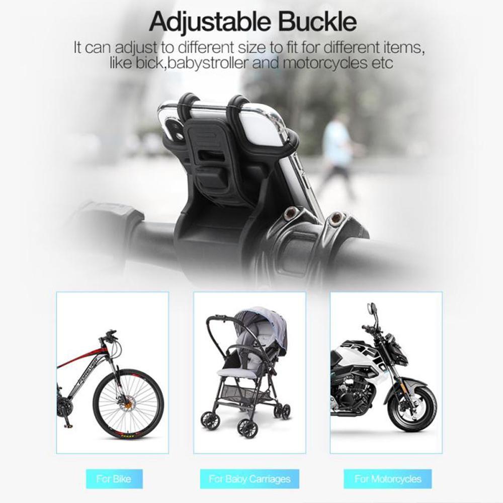 Soporte Universal para manillar de bicicleta de motocicleta soporte de teléfono de silicona para montar se puede girar montaje de coche