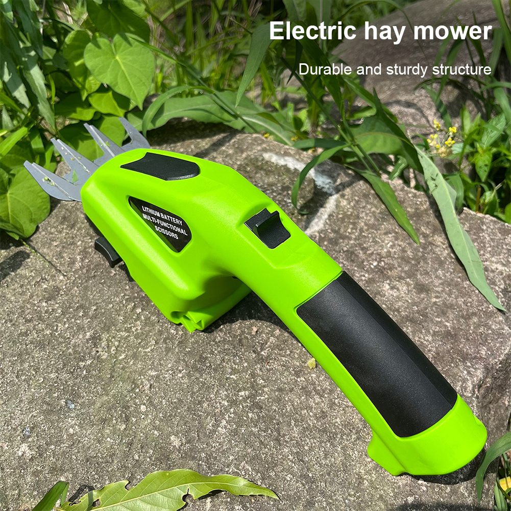 2 In 1 Cordless Electric Hedge Trimmer Rechargeable Handheld Shrub Trimmer Weeding Pruning Mower for Garden Yard Lawn Tools