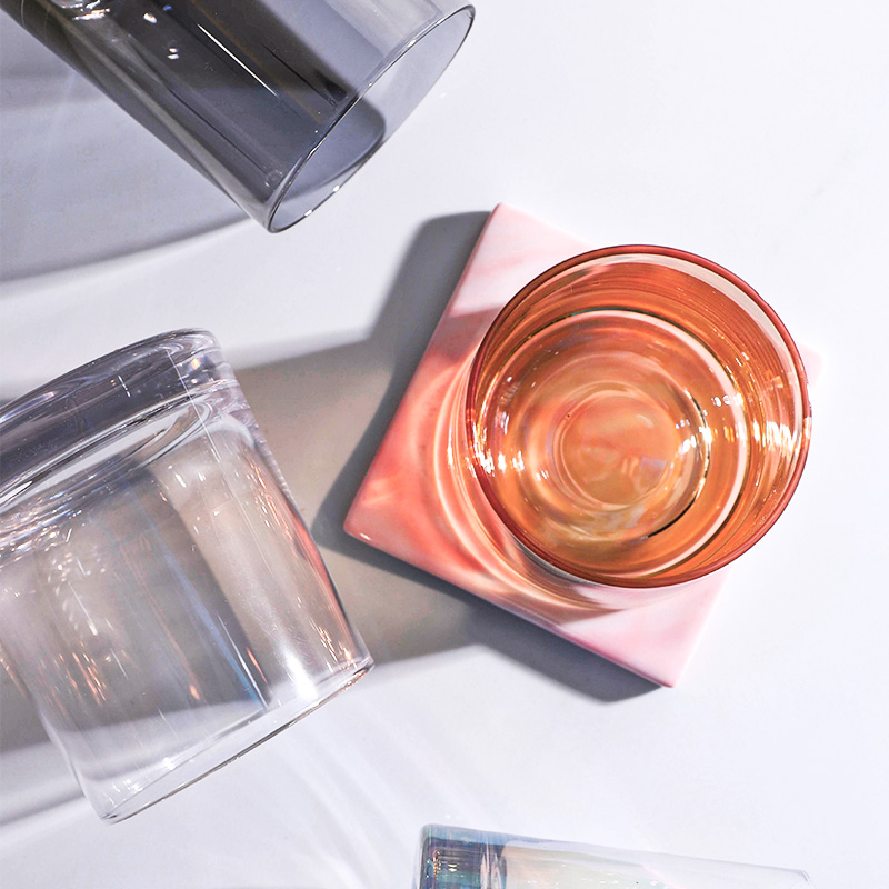 Juego de vasos de cristal nórdicos para el hogar, Juego de 2 o 4 vasos de cristal para beber vino, whisky y agua, sencillo, 4 Uds.