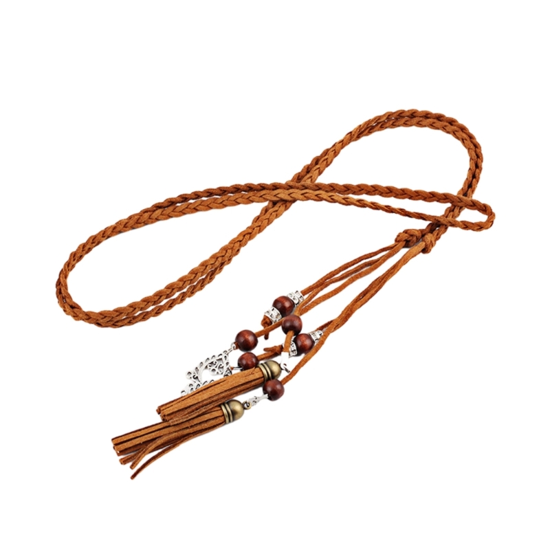Cuerda de cintura Mujer Nudo Cintura Cuerda Trenzada Cinturón Accesorio para camisa de vestir: CAMEL