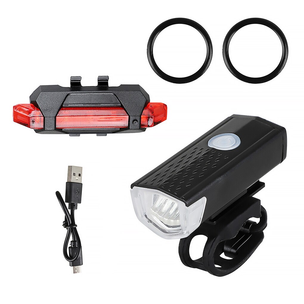 Bike Bicycle Light USB LED Rechargeable Set Mountain Cycle Front Back Headlight Lamp Flashlight Waterproof Bike Tail Light: 01