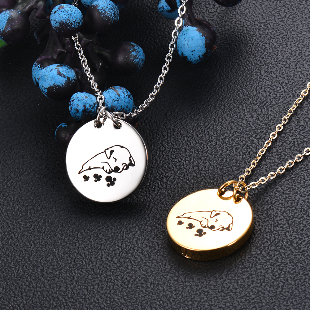 2 Kleuren, Huisdier Crematie Ketting Voor As Urnen Sieraden Rvs Ronde Hond Kat Aandenken Memorial Urn Hanger Medaillon