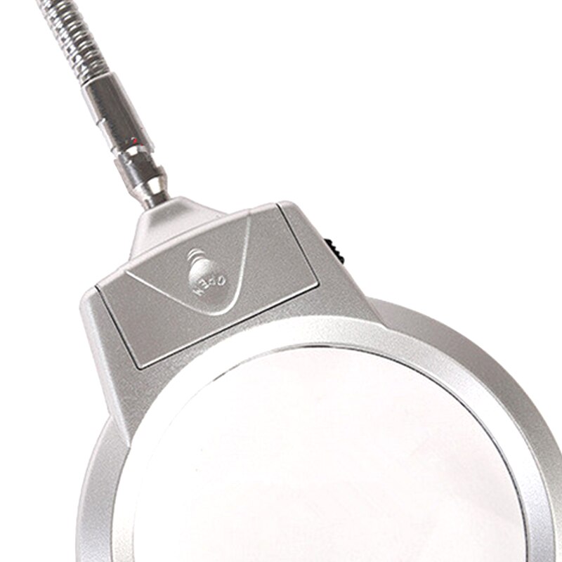 Lighted LED Lamp Magnifier Clip Table Top Desk Reading 2.25X 5X Magnifying QJY99