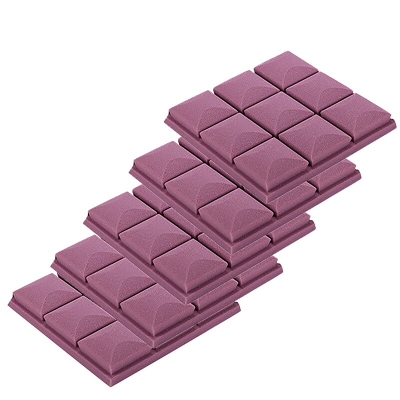 5 uds aislamiento de ruido esponja hoja habitación insonorizada pegatina de pared papel tapiz atenuante Anti ruido espuma estera amortiguación acústica almohadilla: Violeta