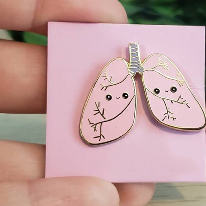 Harong – broche médicale en émail plaqué or rose, jolie broche d&#39;anatomie, Badge pour infirmière, étudiant, médecin, enseignant, nouveauté bijoux