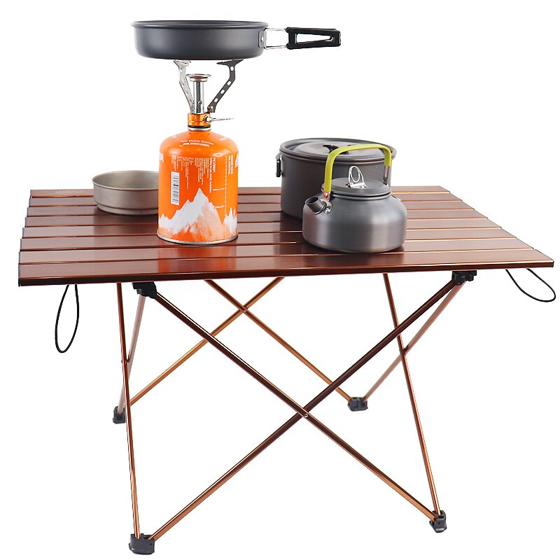 Ultralight Portable Folding Camping Table Compact Tables with Carrying Bag for Outdoor Camping Hiking Picnic Brown