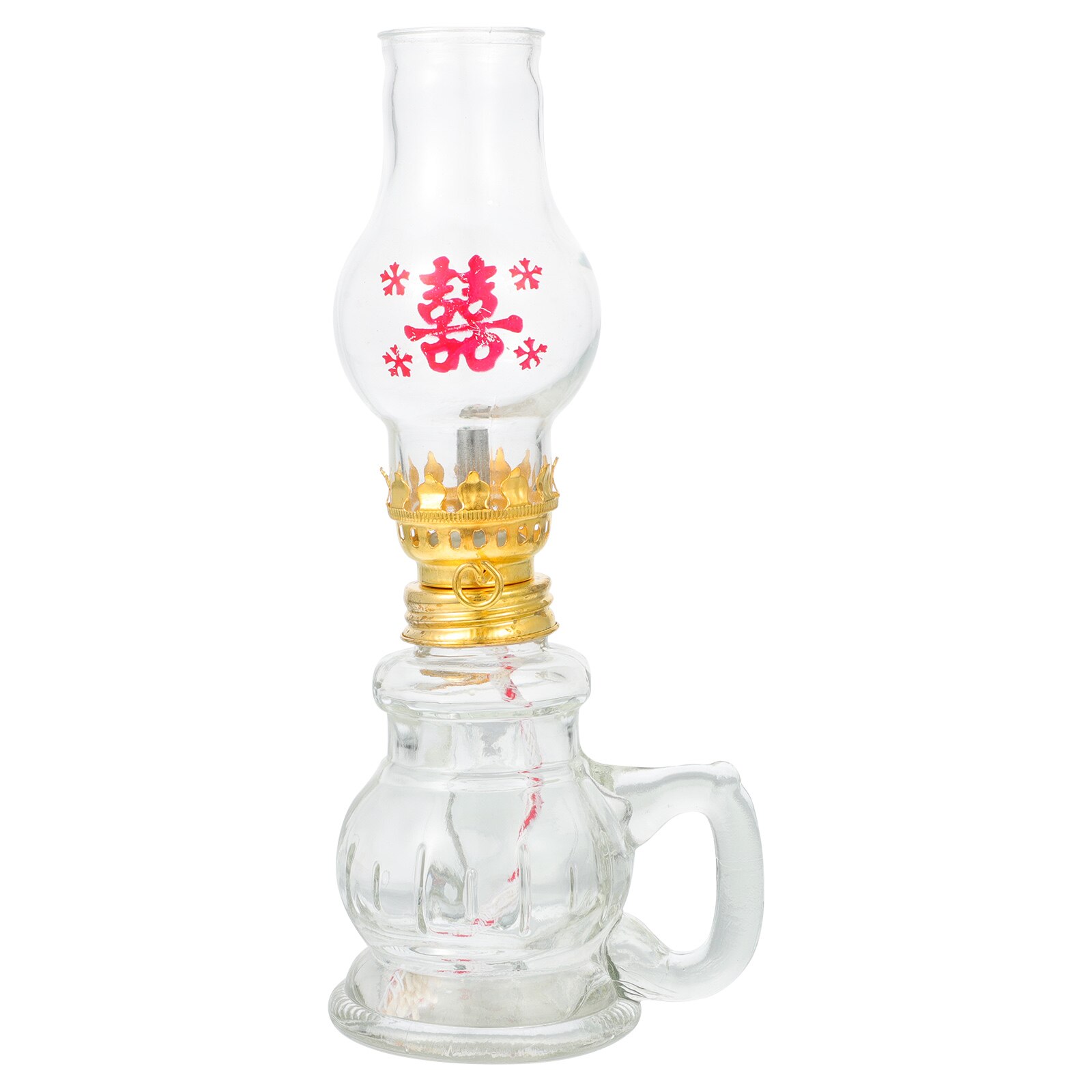 Chinese-style Kerosene Lamp Glass Kerosene Oil Lamp Retro Kerosene Oil Light: Happiness