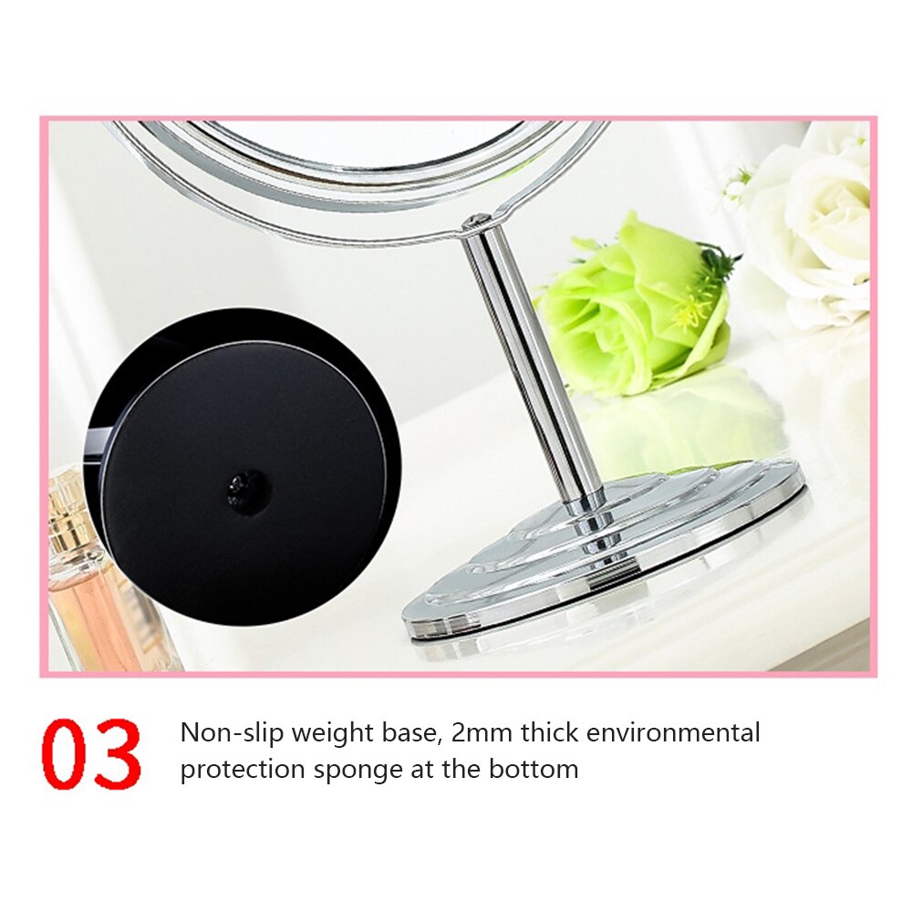 Redondo oval forma desktop espelho de vaidade dupla face retroiluminado espelhos portátil ampliação maquiagem espelho para maquiagem presentes para meninas