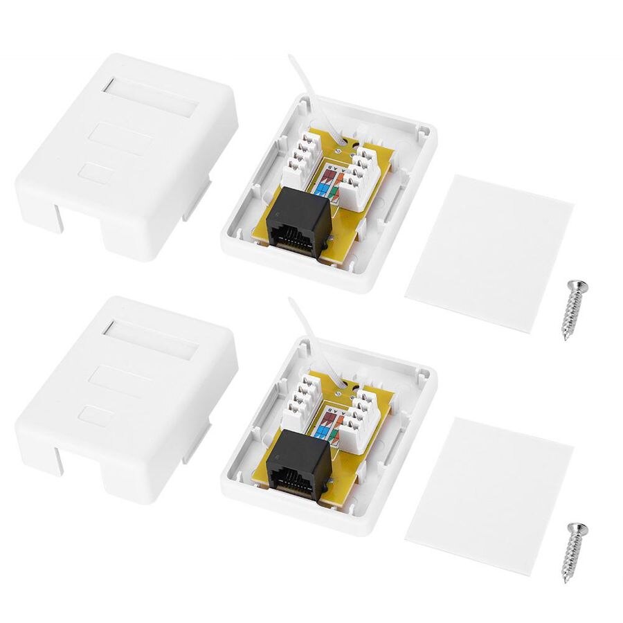 2pcs RJ45-8P8C CAT6 Single Port Networks Wiring Surface Mounted Desktop Information RJ45 Junction Box