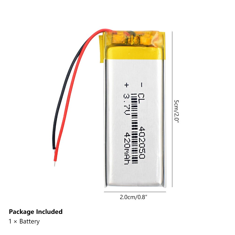 3.7V 420Mah 402050 Lithium Polymeer Li-Po Li Ion Oplaadbare Batterij Lipo Cellen Voor Tachograaf Bluetooth Speaker speelgoed Auto Dvr