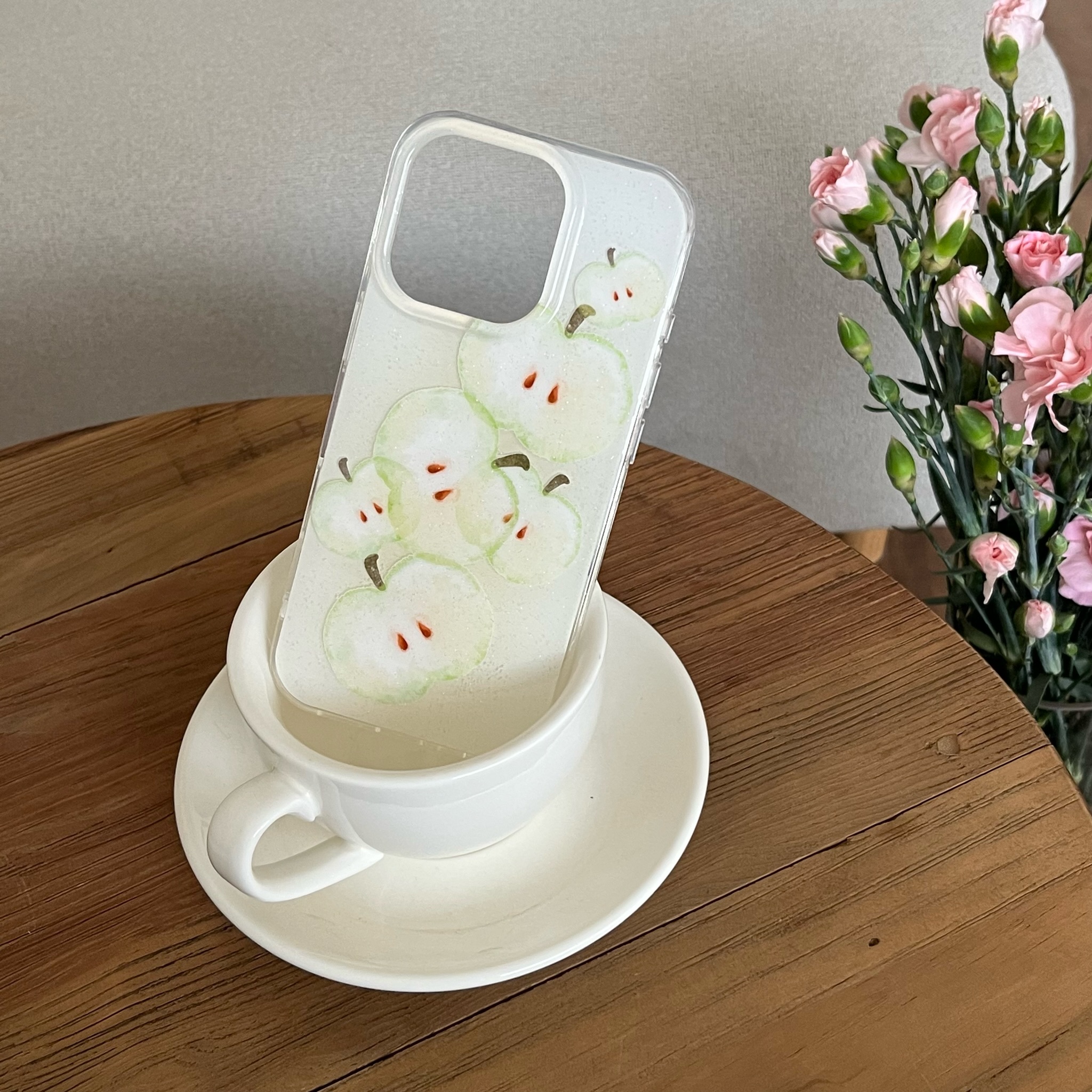 Custodia per telefono con ciondolo stella mela verde frutta fresca ins per iPhone 16 15 14 13 pro Max coperchio posteriore Funda