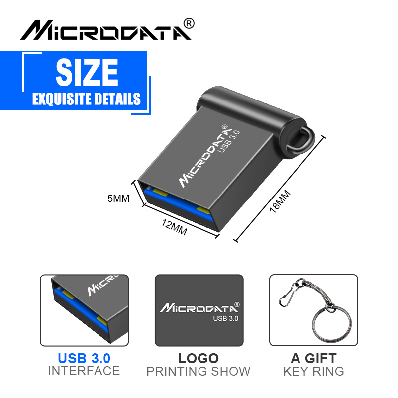 Mini metalen hoge snelheid USB3. 0 Flash Drive 16GB 32GB 64GB 128GB Flash Memory Stick Pendrive voor pc, laptop, tablet, autoradio,
