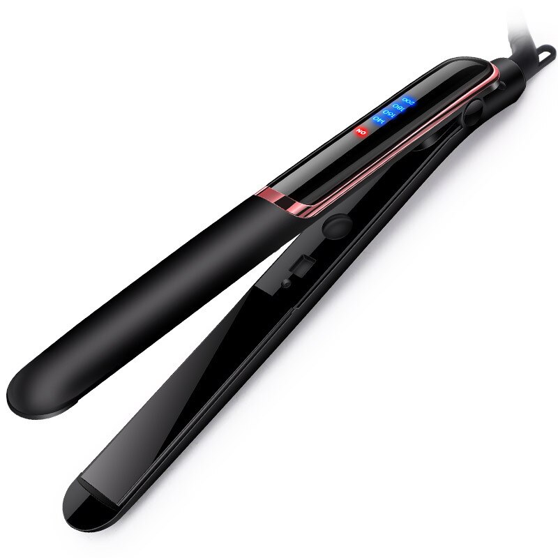 Fer à lisser automatique 2 en 1 en céramique,lisseur multifonctionnel à chauffage rapide, élongation, sur cheveux secs ou humides, 110V — 220 V,: Black / LES USA