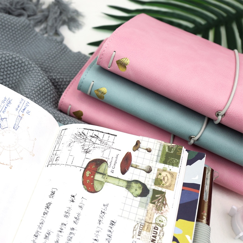 Jamie Notes Flipped Leather Traveler's Notebook Bandaged Journals and Notebooks Midori Refillable Planner School Stationery