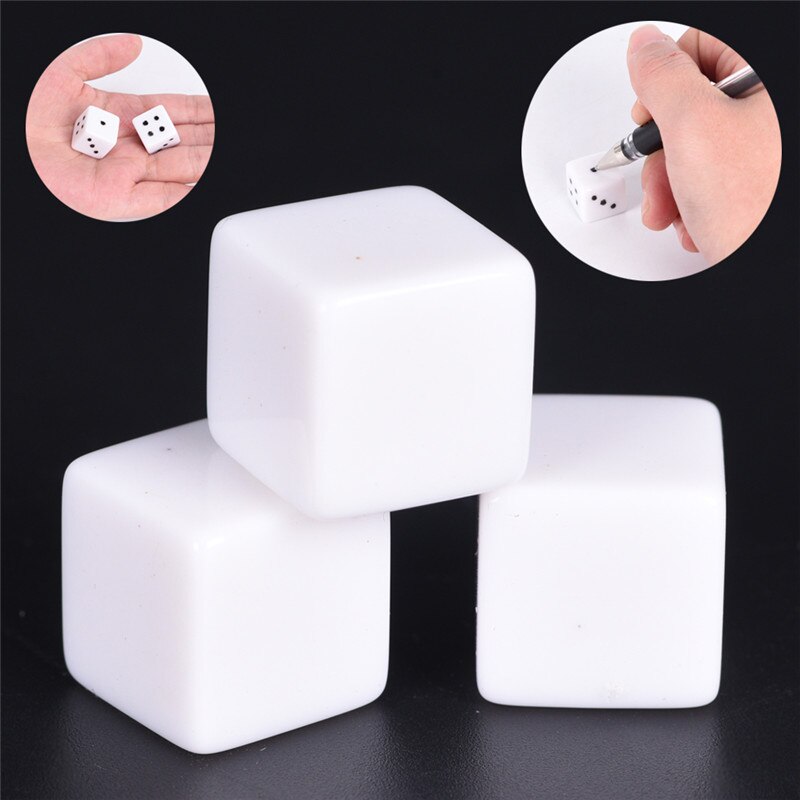 10PCS/Lot Other Game Accessories White 16mm Gaming Dice Standard Six Sided Square Corner Die For Birthday Parties