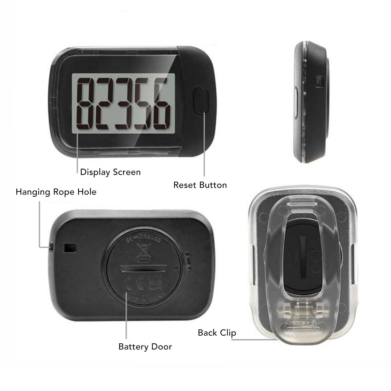 Compteur de pas Simple podomètre 3D de marche avec lanière à Clip capteur précis de 360 degrés Correction d'erreur de 10 étapes podomètre 3D