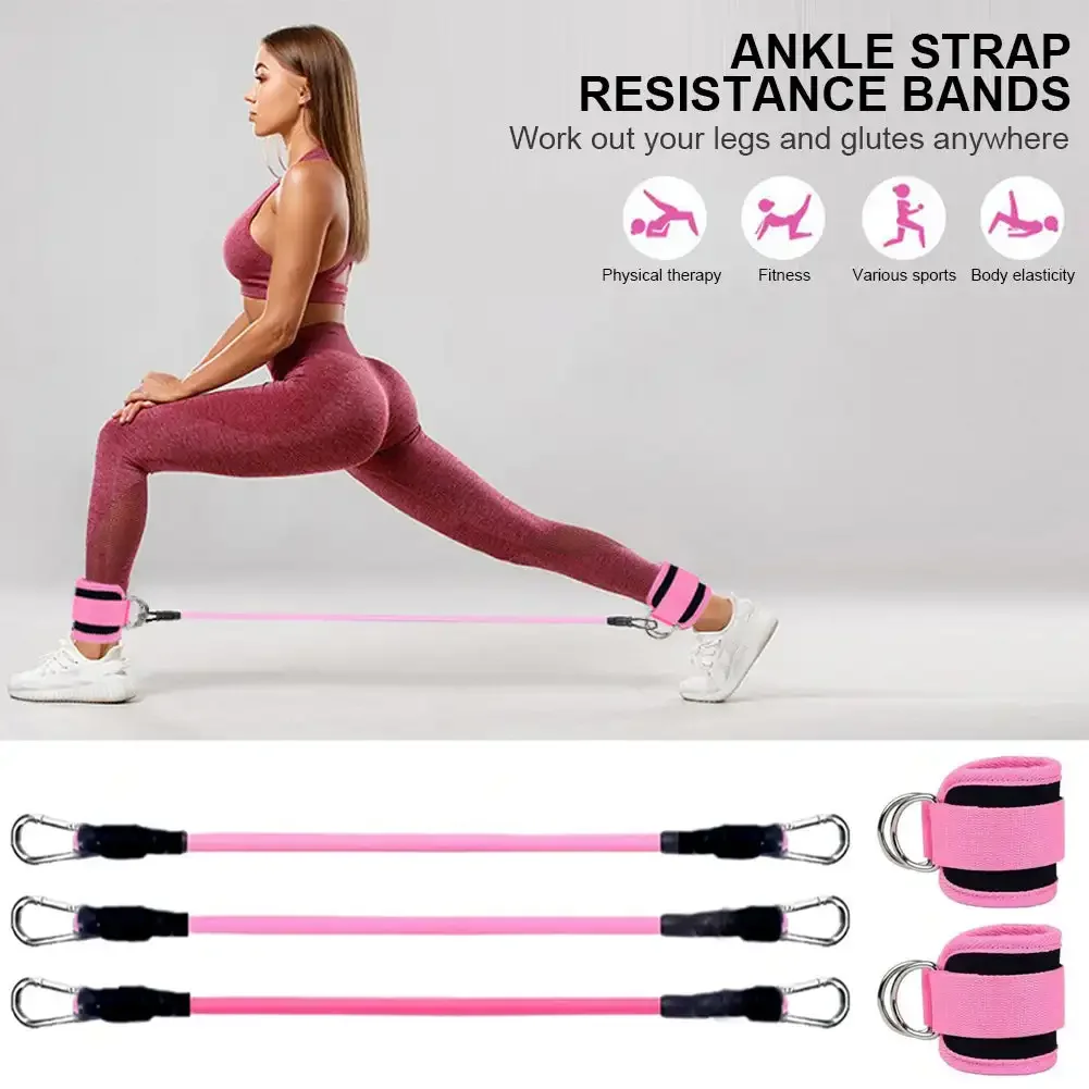 Ankle Straps Resistance Bands Set Fitness Workout Exercise Equipment Ankle Weight Yoga Elastic Fitness Band For Gym Man Woman