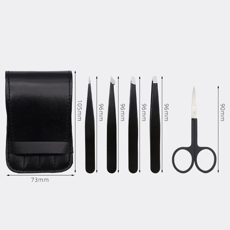 Ensemble de pincettes en acier inoxydable antistatique, outils d'entretien, ciseaux de beauté, pincettes de précision, outils de réparation pour sourcils 4/5 pièces