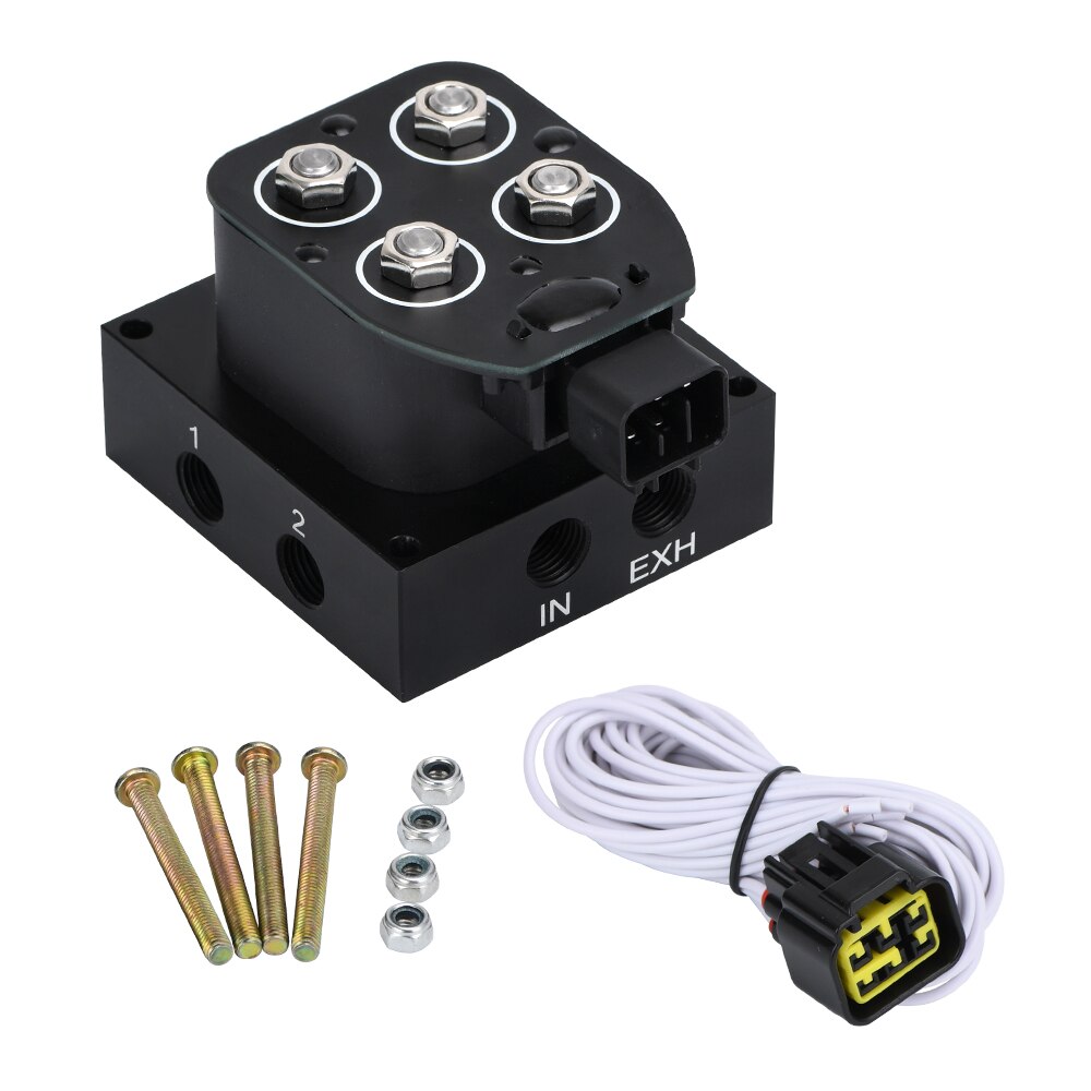 Auto/Motorfiets 12V Magneetventiel Vering Manifold Ventiel (0-200psi) Controle Airbag Schorsing: Default Title