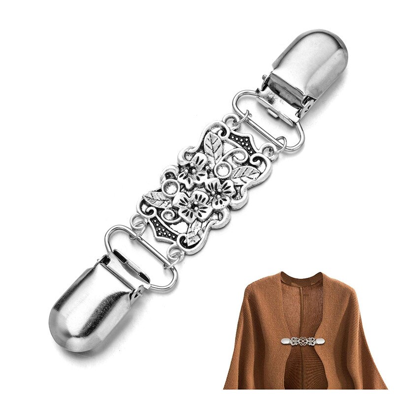 1pc kofta krage clips hållare dam klänningar sjal dekor glänsande kristall cape kappa spännen fästen spänne brosch klämma