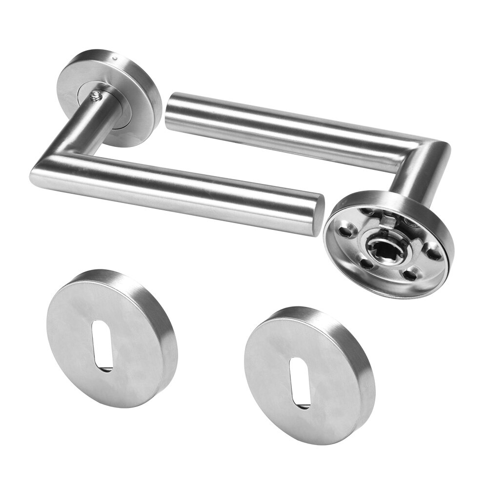 Håndtag dør sæt rustfrit stål skydedøre indvendige dørhåndtag dør indgang port håndtag knop justerbar lås sikkerheds hardware: 2