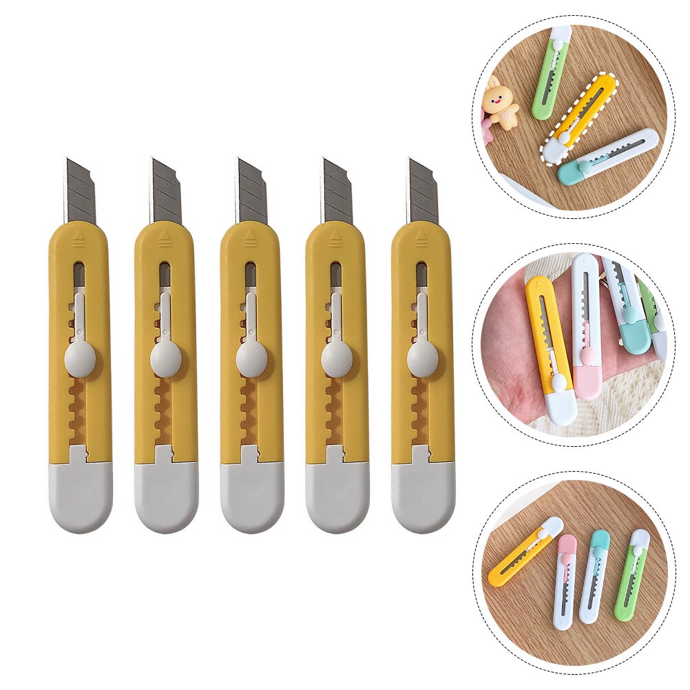 5Pcs Multi-function Mini Cutters Retractable Box Openers Portable Craft Cutters Cutting Supply