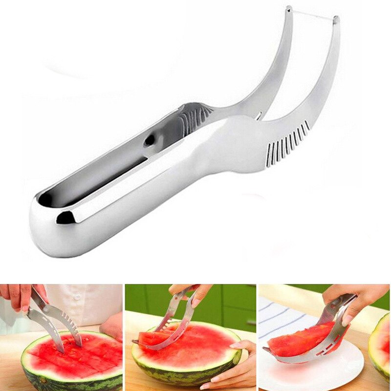 Rvs Watermeloen Slicer Fruit Separator Watermeloen Snijden Tool Watermeloen Klem Hamimeloen Clip