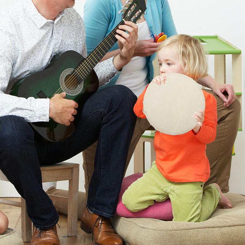 Tambores de marco de 10 pulgadas y 8 pulgadas, juego de tambor de mano de madera, instrumento Musical con palo de tambor, instrumento de percusión educativo para niños