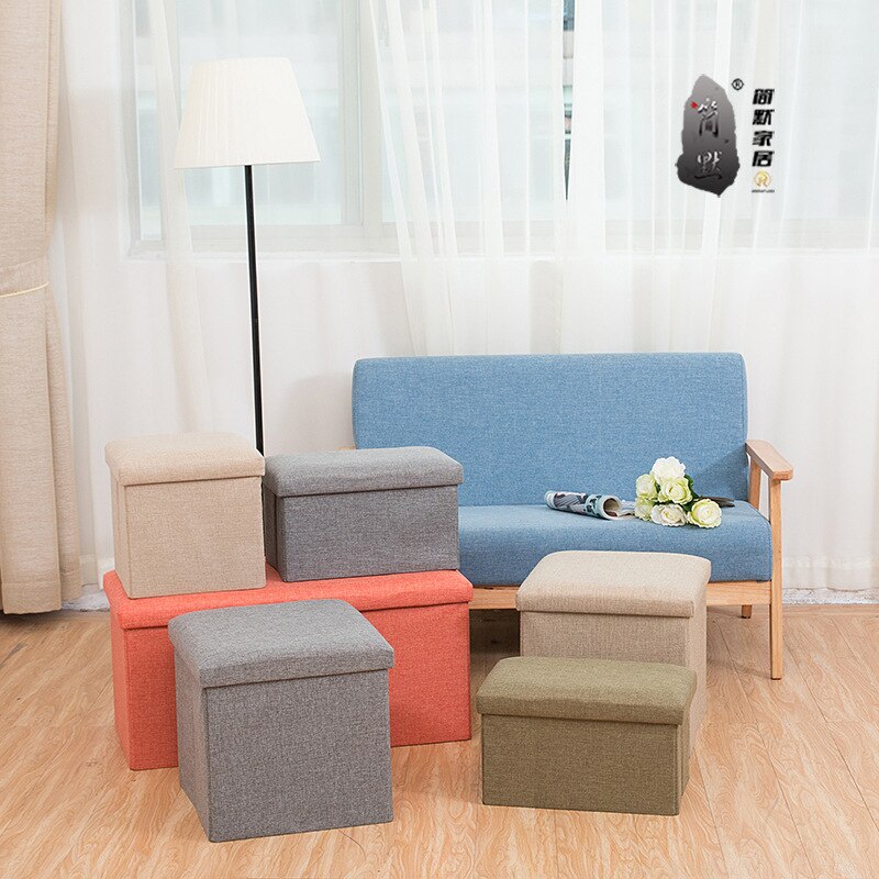 multi-fonction pliable carré rétro pliant stockage tabouret boîtes de rangement organisateur enfants livre articles divers décoration de la maison
