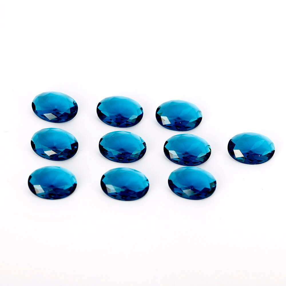 8.5-9ct Peacock Blue Sapphire 13x18MM Oval Loose Gemstone DIY Jewelry Accessories 10 pcs/set