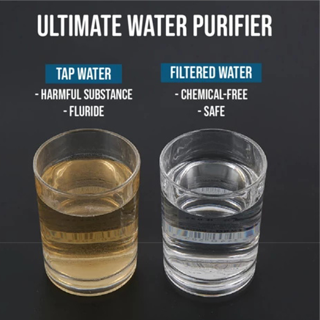 Vannrenser hjem kjøkkenkran kran filter tappevann renser vann filter direkte drikkevannsrenser  + 2 filterelementer#w
