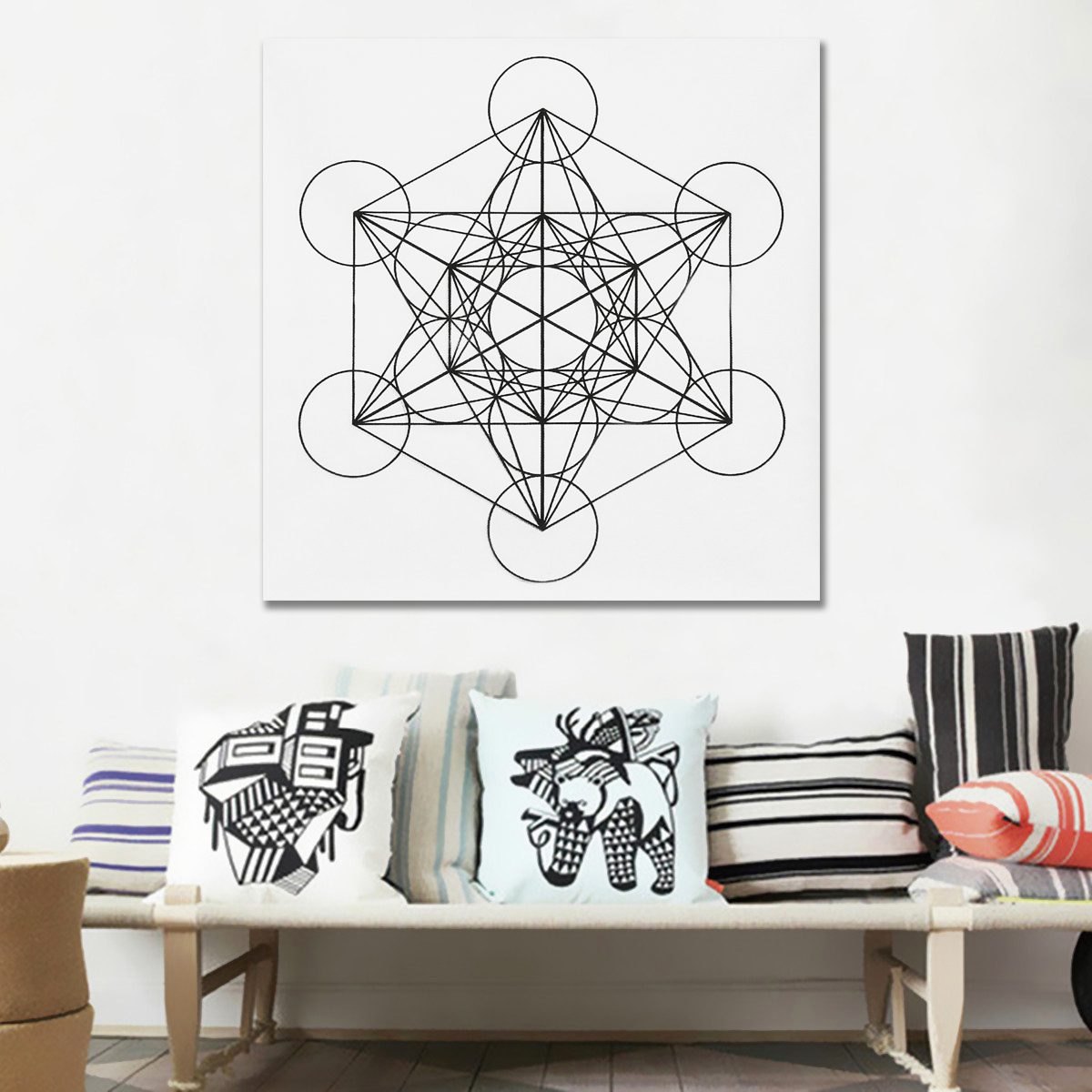 50*50cm blomst af liv krystalgitter klud hellig geometri helbredende dug