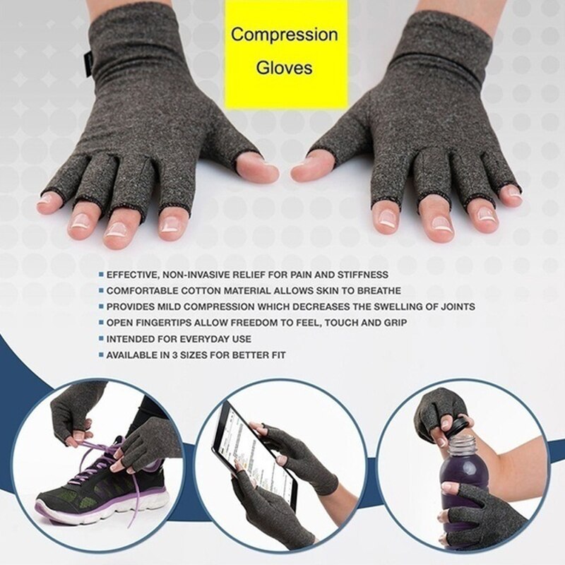 Gants De Compression Pour Arthrite - Soulagement Douleurs Mains - Unisexe - Coton