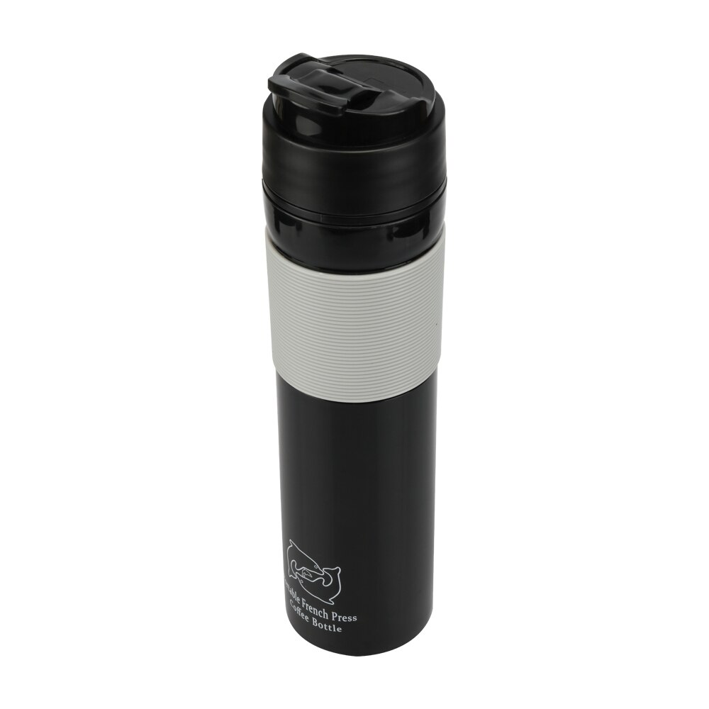 Portable French Press 350ml Coffee Maker Black Plastic Double Wall Mug BPA Free Filtration Water Isolation Tea Coffee Cup: Black