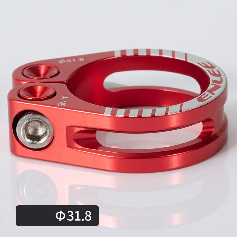 ENLEE-abrazadera para tija de sillín de bicicleta, aleación de aluminio CNC, abrazadera para tija de sillín de ciclismo, piezas de bicicleta de 31,8 MM y 34,9 MM, accesorios para tija de sillín: YELLOW