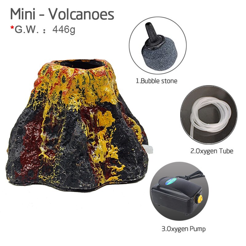 Aquarium Volcano with Air Bubbler, Realistic Fish Tank Volcano Ornaments Bubble Maker, Great Addition to Fish Tank Aquarium: G