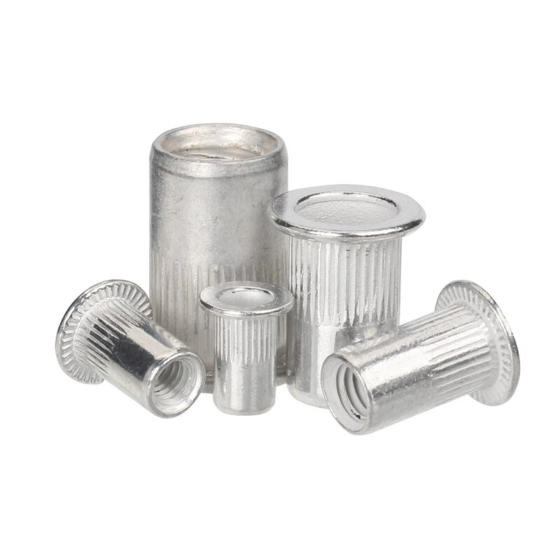 95pcs M3 M4 M5 M6 M8 M10 Rivet Nuts Aluminum Flat Head Rivet Nuts Set Insert Rivets Mix Size