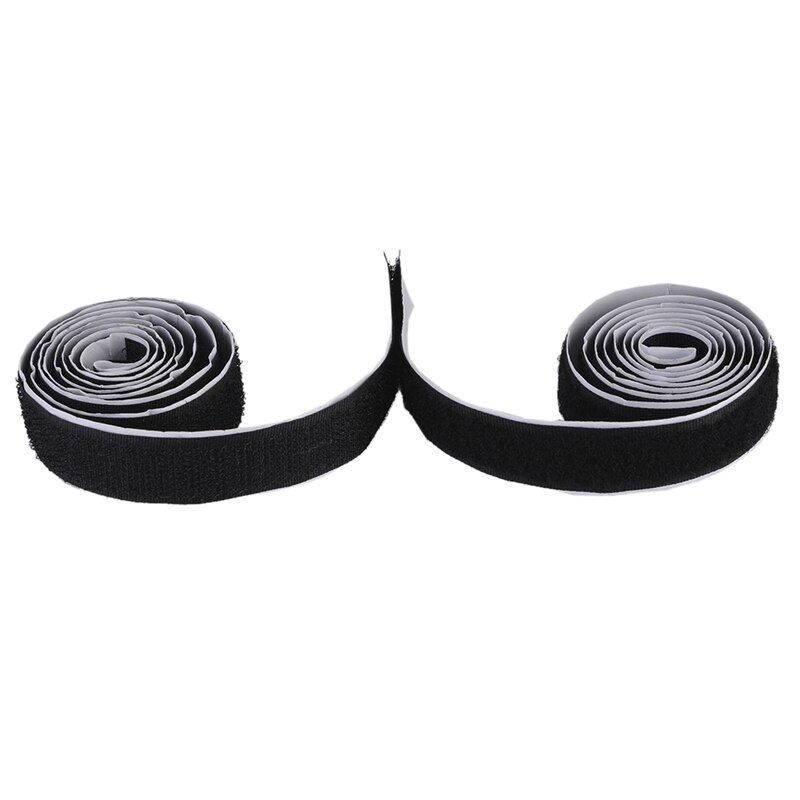 2 Rolls Sterke Zelfklevende Haak Lus Tape Fastener Sticky 1 M 3ft Zwart/Wit: Black