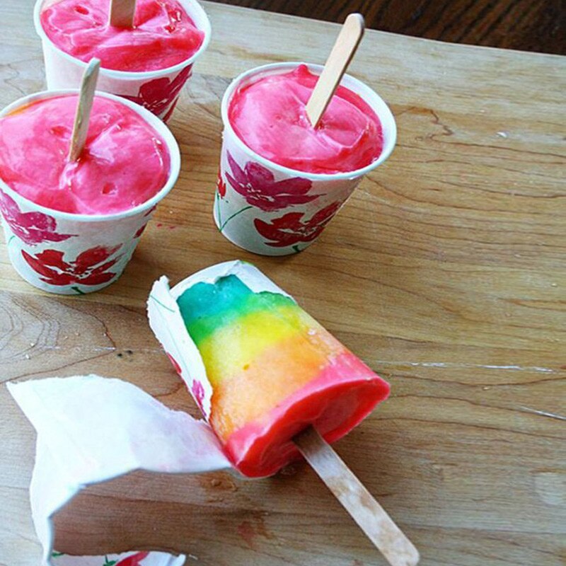 200pcs Wooden Ice Cream Sticks Treat Sticks Freezer Pop Sticks Wooden Sticks for Ice Cream Bars 65/93/114/140/150mm GHS99