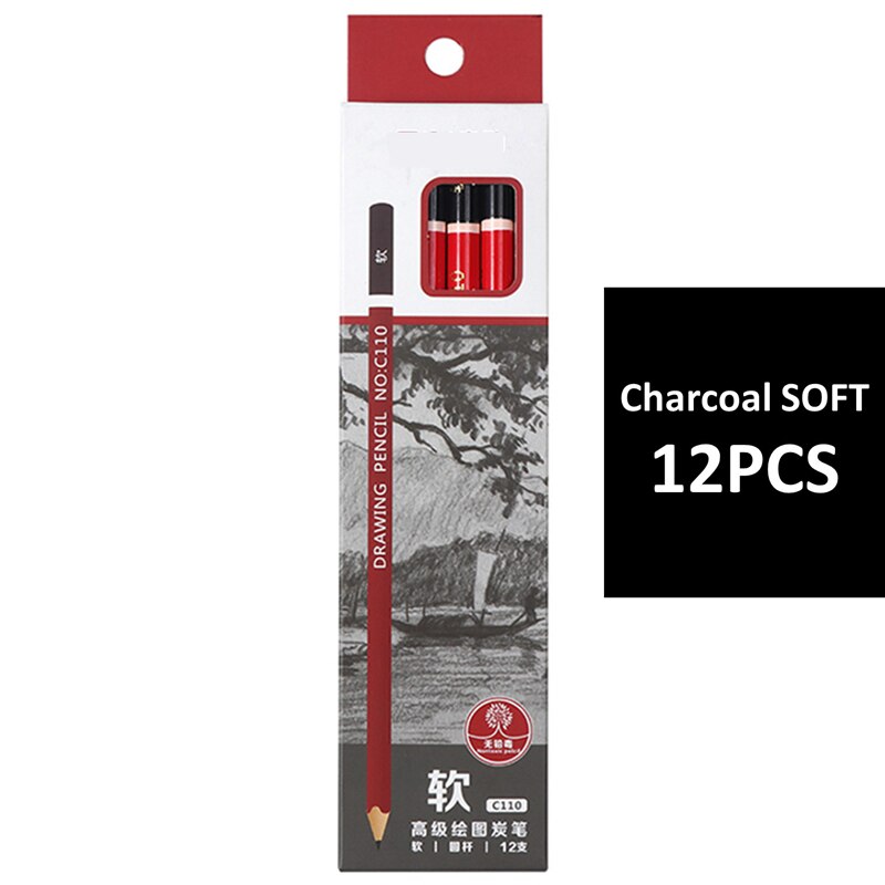 12 PCS/Pack Drawing Set Pencil Stationery Store Office School Art Supplies Painting Sets For Artist`s Tools: SOFT