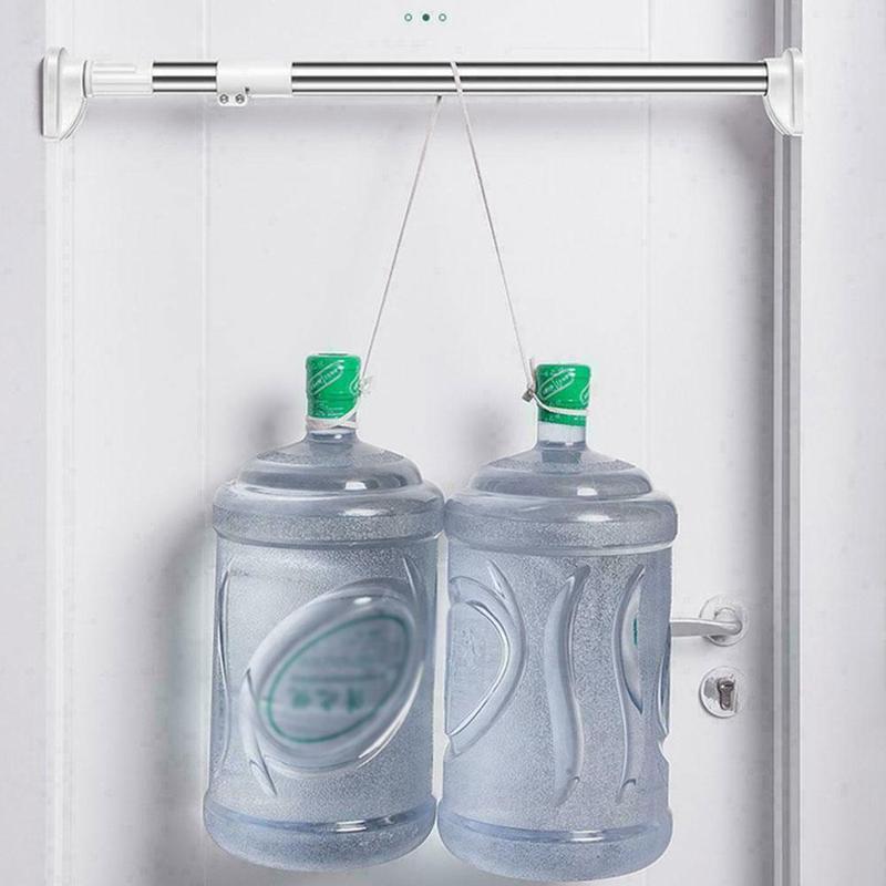 Durable Clotheshorse Telescopic Clothesline Pole Free For Bathroom Clothes Balcony Drying Rod Retractable Punching Bedroom U2B7