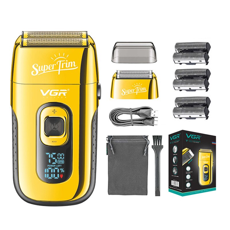 Professionele Kapper Scheerapparaat Baard Trimmer Shaper 3-Speed Elektrische Scheerapparaat Bald Head Scheren Machine Baard Scheerapparaat Voor Mannen